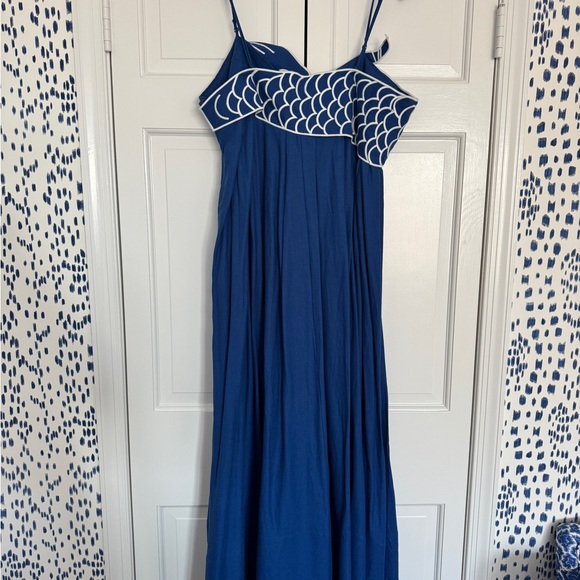 NWT FARM Rio Royal Blue Fish Dress with White Trim Size XL - Picture 2 of 6